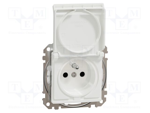 E-type socket; 250VAC; IP44; plaster embedded,in mounting box