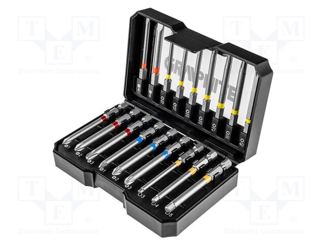 Kit: screwdriver bits; 18pcs.