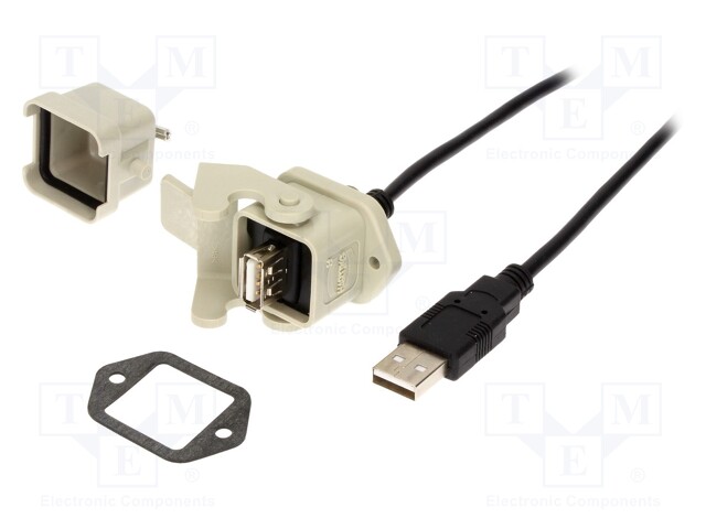 Adapter cable; USB A socket,USB A plug; 1310; USB 2.0; IP65; 3m