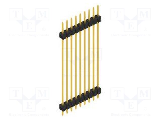 Connector: pin strips; pin header; male; PIN: 9; 2.54mm; THT; 1x9