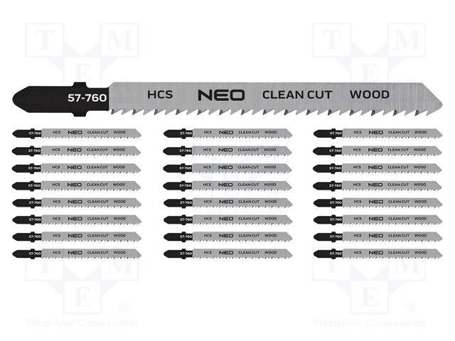 Hacksaw blade-set; wood,plastic,jigsaw; 10teeth/inch; 100mm
