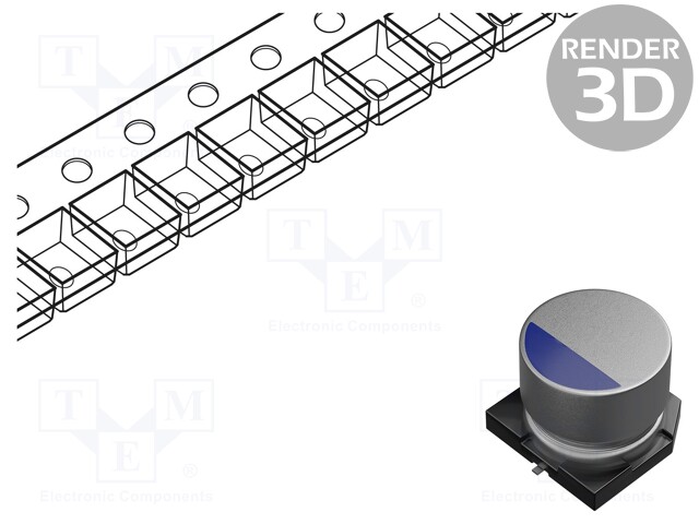 Capacitor: polymer; 56uF; 25VDC; ESR: 28mΩ; SMD; ±20%; -55÷105°C