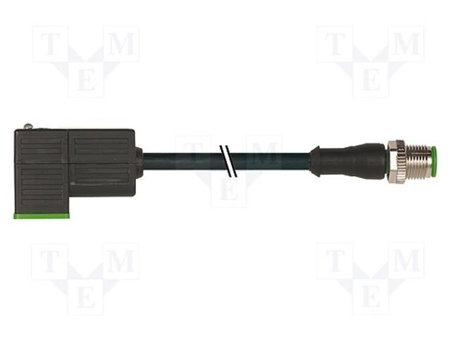 Connection lead; plug; PIN: 3; Contacts ph: 9.4mm; 4A; female; 24VDC