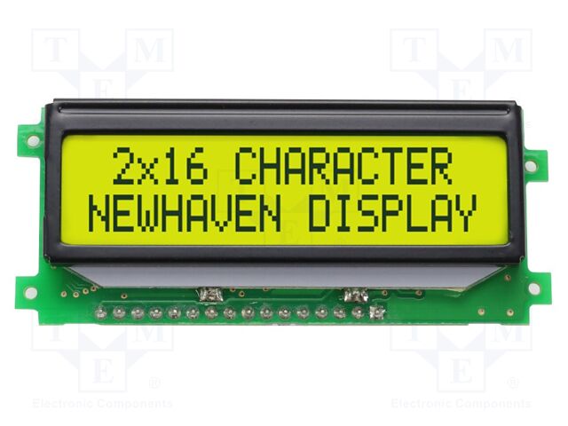 Display: LCD; 16x2; yellow-green; 74.5x30.7mm; LED; 5V