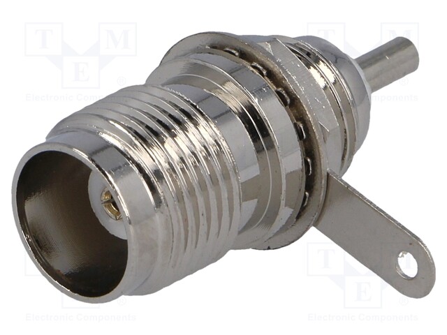 Socket; TNC; female; soldering; for panel mounting