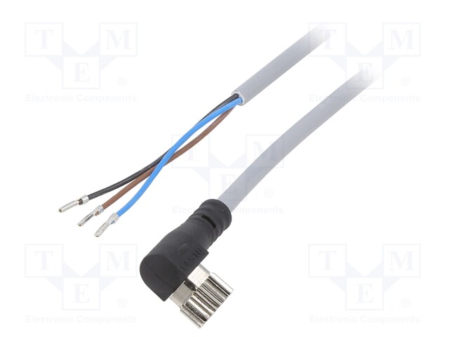 Connection lead; female,M8; IP65,IP68,IP69K; Len: 2.5m; 0÷60VDC
