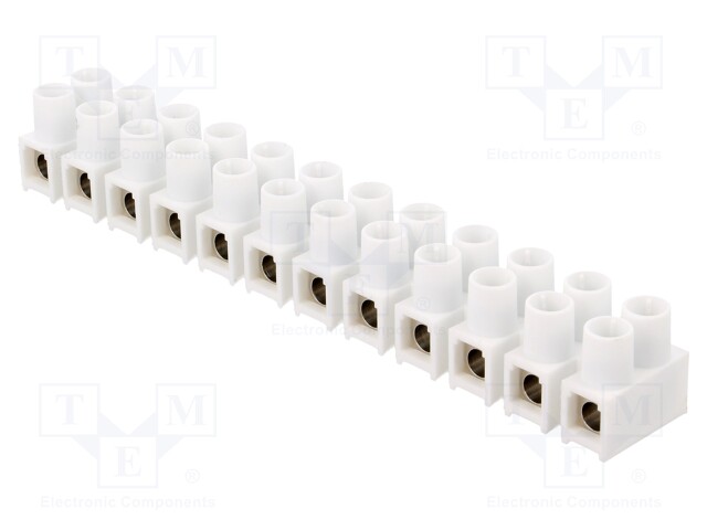 Terminal block; screw terminal; ways: 12; 16mm2; terminals: 24