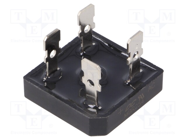 Single-phase bridge rectifier; Urmax:400V; If:25A; Ifsm:400A