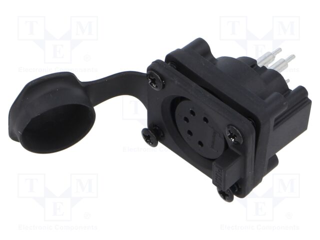 Connector: XLR; socket; female; AXS; 7.5A; 133V; PIN: 5; IP65; THT