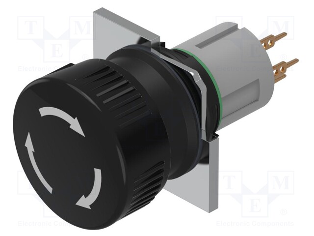 Switch: push-button; 16mm; Stabl.pos: 2; NC x2; black; none; IP65