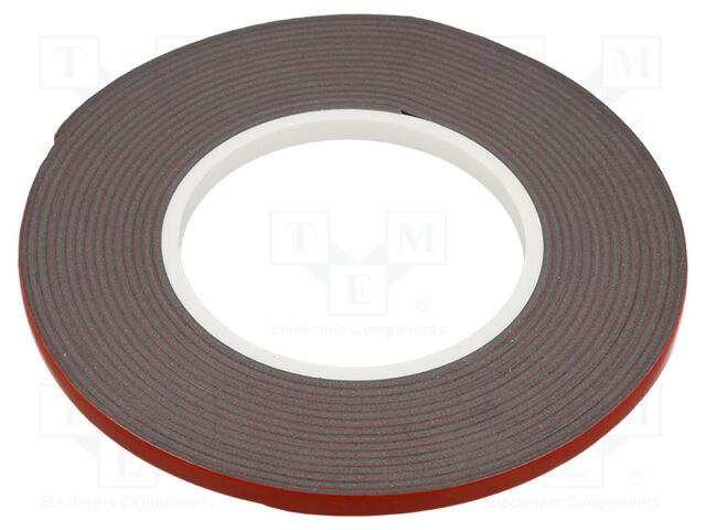 Tape: fixing; W: 6mm; L: 5.5m; Thk: 2mm; grey; max.120°C; 39N/cm