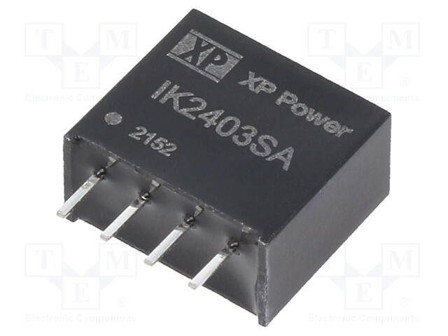 Isolated Board Mount DC/DC Converter, ITE, 1 Output, 250 mW, 3.3 V, 75.7 mA