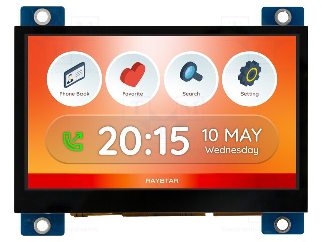 Display: TFT; 4.3"; 480x272; Illumin: LED; Dim: 105.5x84.2x23.78mm