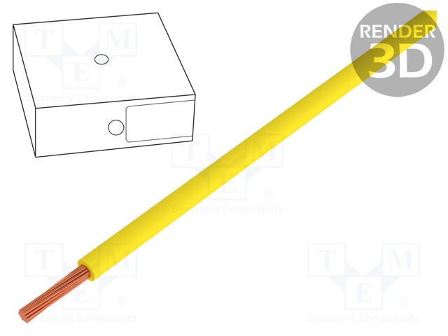 Wire; H05V-K; stranded; Cu; 1mm2; PVC; yellow; 300V,500V; 250m; reel