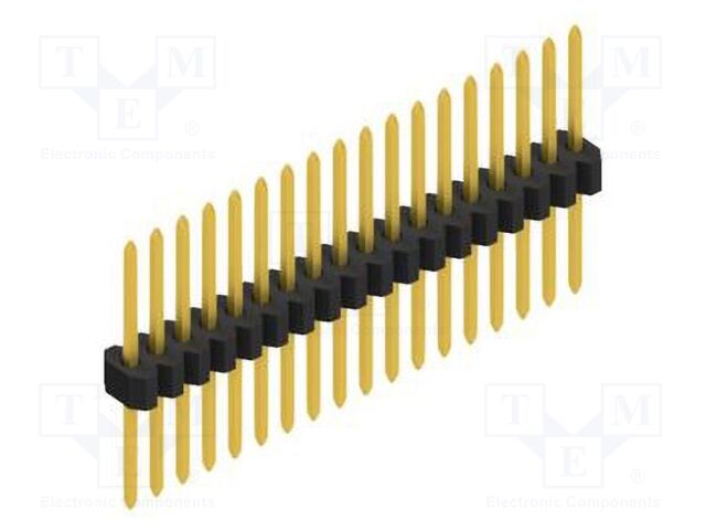 Connector: pin strips; pin header; male; PIN: 18; 1.27mm; THT; 1x18