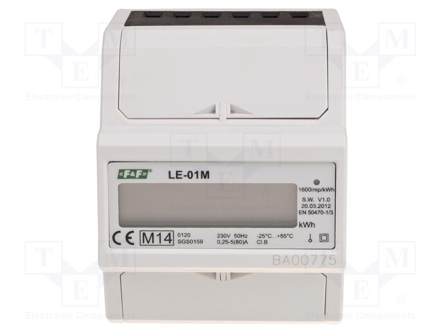 Electric energy meter; digital,mounting; for DIN rail mounting