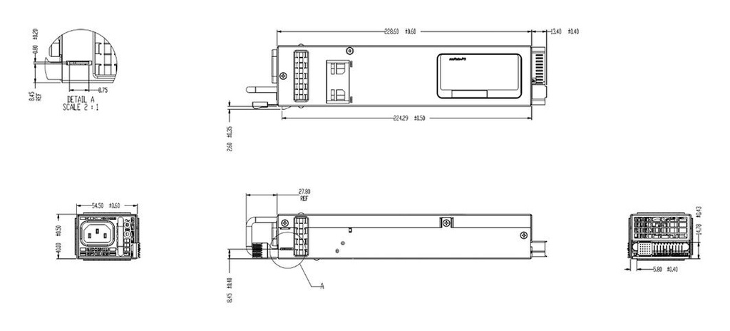 Power supply: switched-mode; for building in; 800W; 12VDC; 66.5A