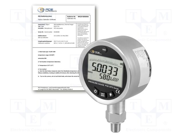 Manometer; Press.meas.range: 0÷6bar; LCD 2,5"; ±0.25%; 80x50x80mm