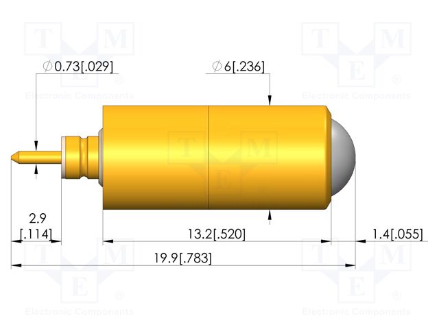 Test needle; Spring compression: 1.2mm; 1.4mm; 5A; Ø: 5mm; plug-in