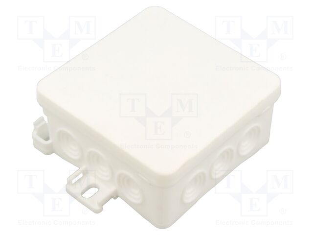 Enclosure: junction box; X: 85mm; Y: 40mm; Z: 85mm; IP54; white