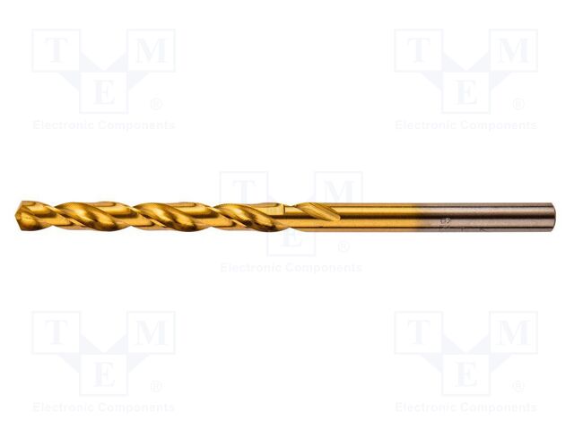 Drill bit; for metal; Ø: 4.2mm; Plating: titanium nitride