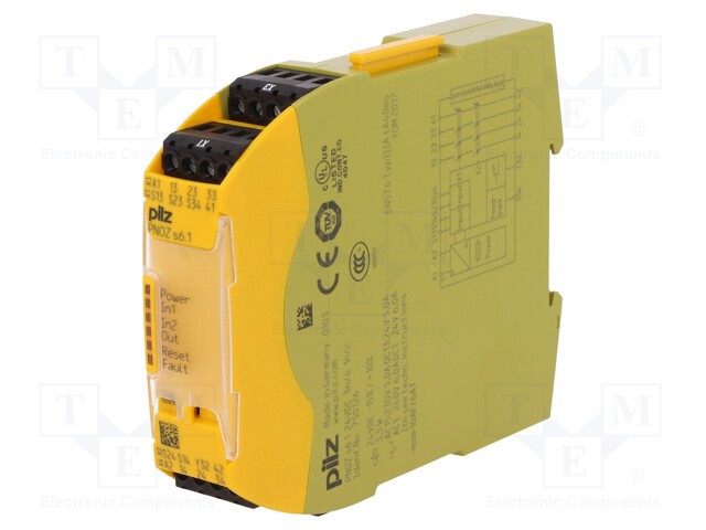 Module: safety relay; Series: PNOZ s6.1; IN: 3; OUT: 5; Mounting: DIN