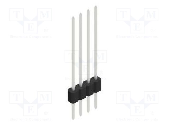 Connector: pin strips; pin header; male; PIN: 4; 1.27mm; THT; 1x4