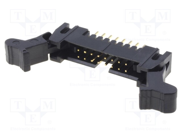 Socket; IDC; male; PIN: 16; straight; with ejector; THT; 2mm