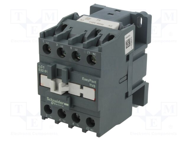 Contactor: 3-pole; NO x3; Auxiliary contacts: NC; 110VAC; 32A; 690V