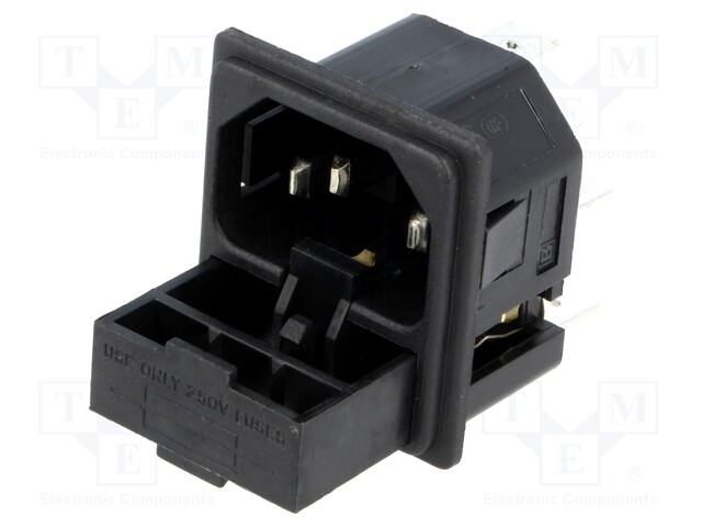 Connector: AC supply; socket; male; 10A; 250VAC; IEC 60320; UL94V-0