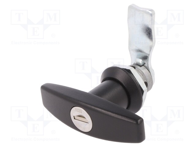 Lock; zinc and aluminium alloy; 21mm; black finish