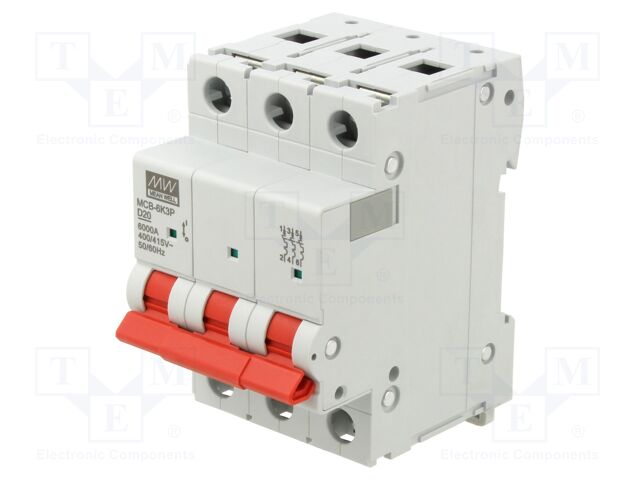 Circuit breaker; 230/400VAC; Inom: 20A; Poles: 3; Charact: D; 6kA
