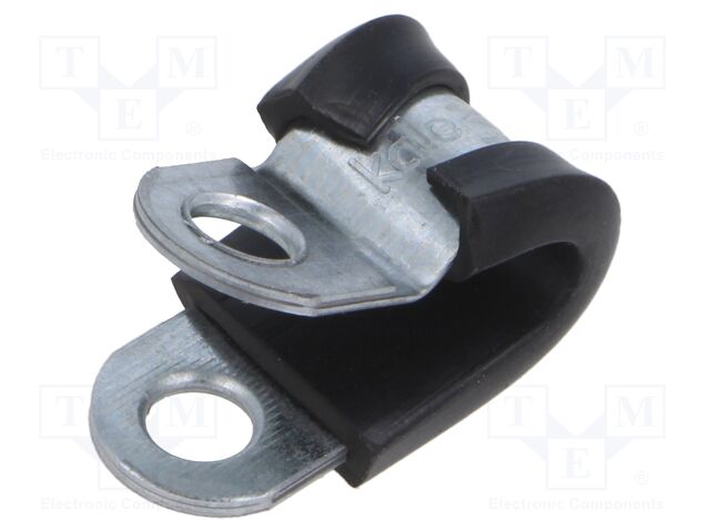 Fixing clamp; ØBundle : 8mm; W: 15mm; steel; Cover material: EPDM