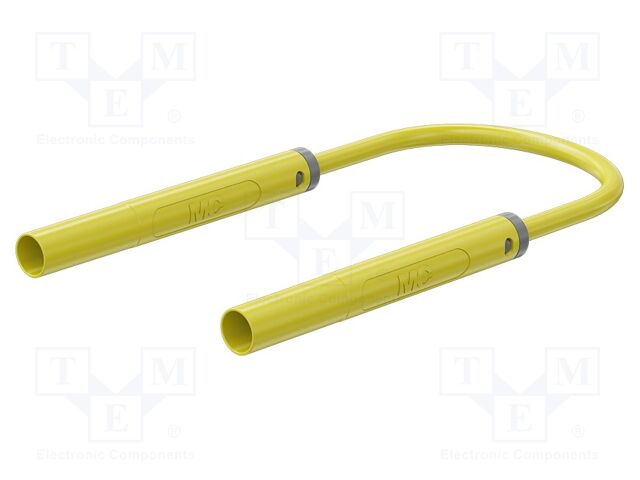 Test lead; 32A; insulated; Urated: 1kV; Len: 0.5m; yellow