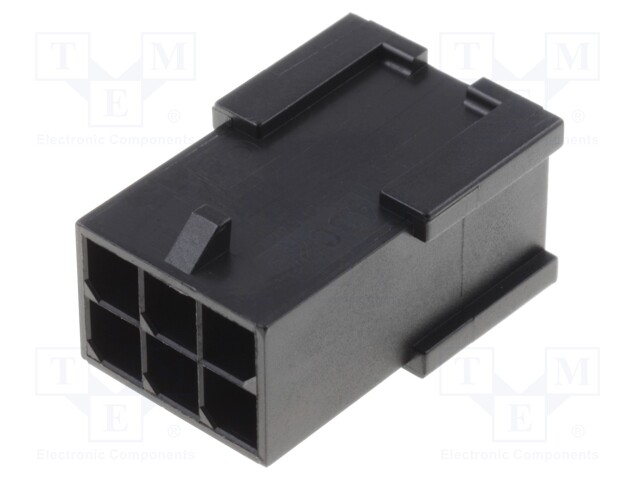 Plug; wire-wire; male; Micro-Fit 3.0; 3mm; PIN: 6; w/o contacts