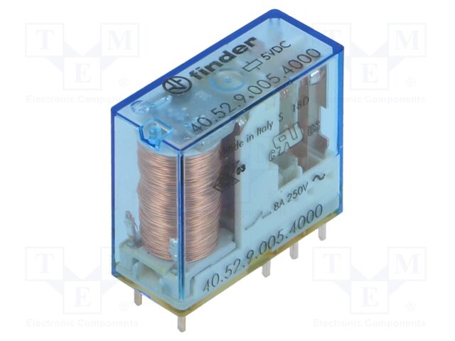 Relay: electromagnetic; DPDT; Ucoil: 5VDC; Icontacts max: 15A; 90Ω