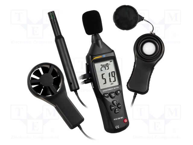 Thermoanemometer; LCD 2,75"; Vel.measur.resol: 0.1m/s; -40÷70°C