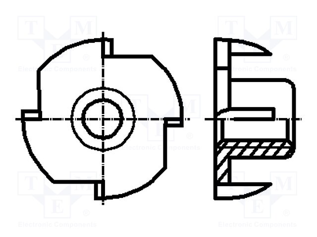 Nut; T-nut; M6; steel; Plating: zinc; Pitch: 1,0; BN: 226