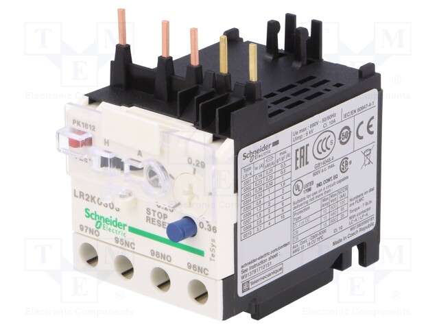 Thermal relay; Series: TeSys K; Auxiliary contacts: NO + NC
