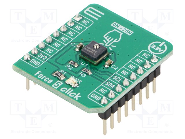 Click board; press force measure; I2C; FMAMSDXX025WC2C3; 3.3VDC