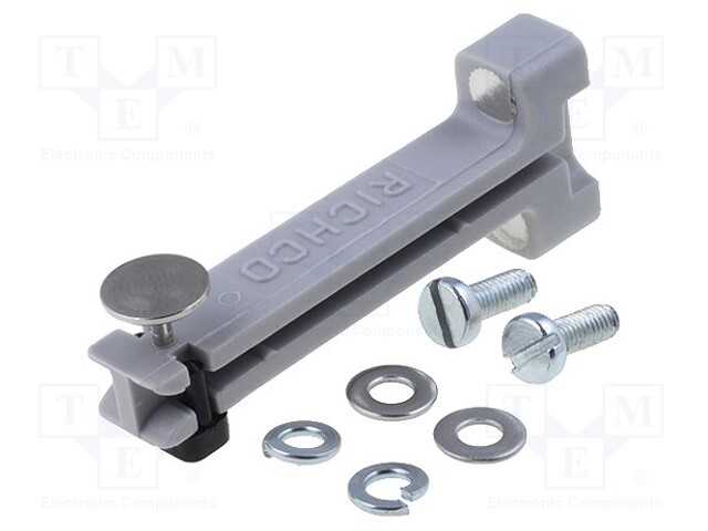 PCB guide; polyamide; grey; L: 46.5mm; B: 42.3mm; C: 18mm; D: 3mm