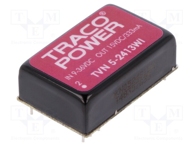 Converter: DC/DC; 5W; Uin: 9÷36V; Uout: 15VDC; Iout: 333mA; DIP24