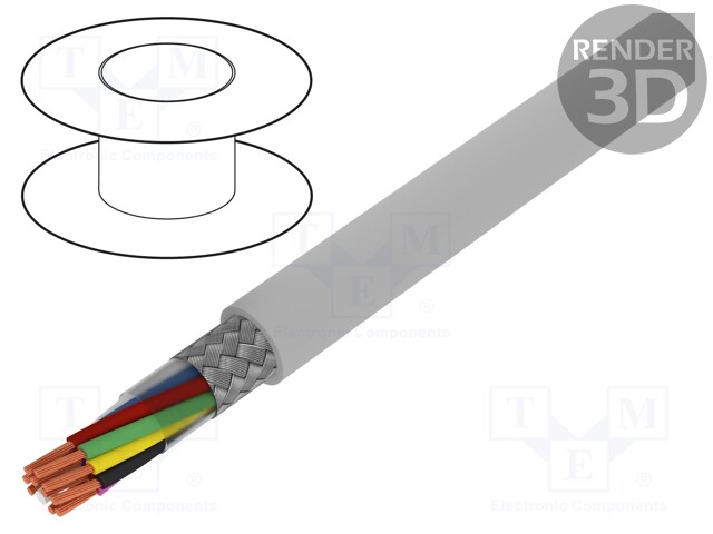 Wire; Li2YCY-TP; 5x2x0,25mm2; tinned copper braid; PVC; grey; 50V