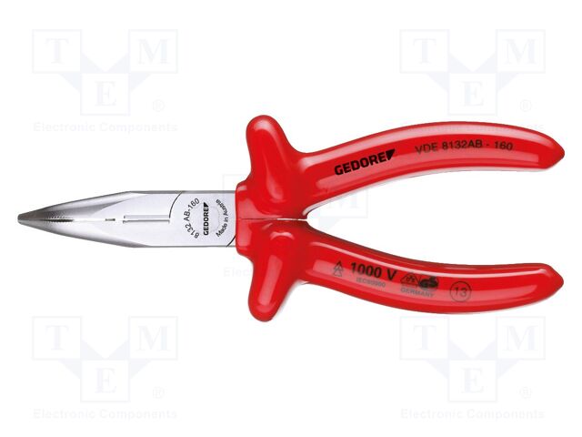 Pliers; insulated,telephone; 160mm; steel; Plating: chromium