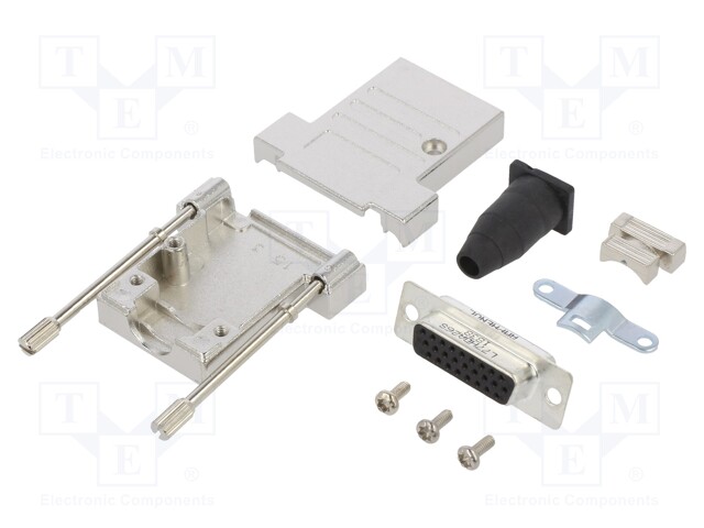 D-Sub HD; PIN: 26; female; shielded,with strain relief; straight