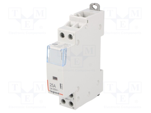 Contactor: 2-pole installation; NO x2; 230VAC; 25A; DIN; SM400
