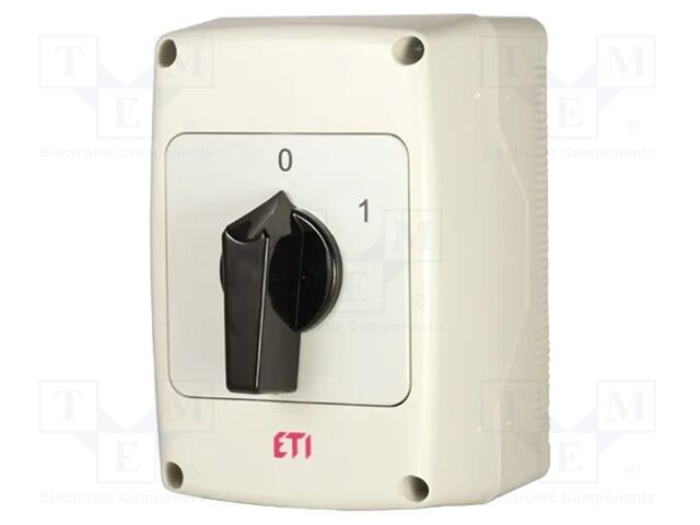 Switch: cam switch; Stabl.pos: 2; 40A; 0-1; in housing; Poles: 4