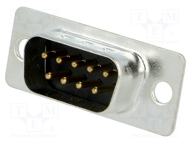 D-Sub; PIN: 9; socket; male; stamped and formed contacts; straight