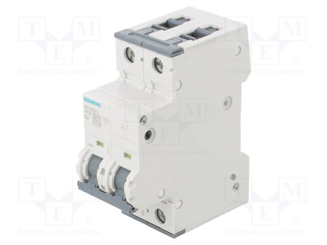 Circuit Breaker, MCB, 5SY4, 2P, 10 kA, 400 V, 2 A
