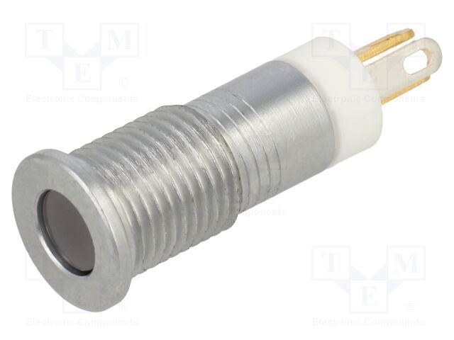 Indicator: LED; flat; red/green/yellow; Ø8mm; IP67; Q8; brass